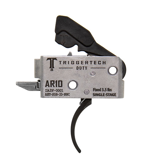 The AR-10 Duty Trigger by TRIGGERTECH ensures robust reliability and performance, featuring a longer take-up and a forceful reset, ideal for MIL/LE operators.